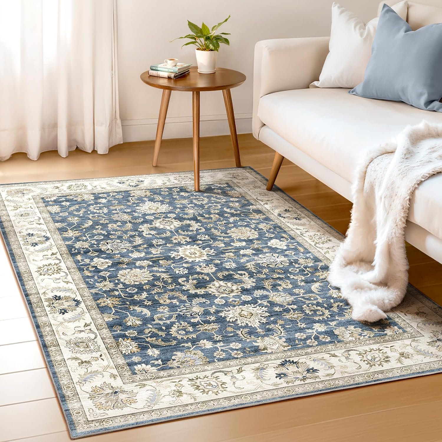 WITSHOCK 4x6 Area Rugs: Vintage Non-Slip Carpet for Home