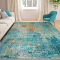 Washable Area Rug 5 ft x 7 ft Modern Abstract - Non-Slip, Machine