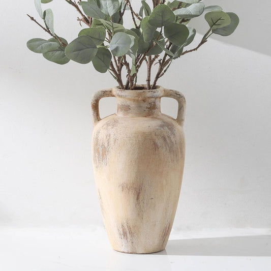 Large Rustic Ceramic Flower Vase for Home Decor and Events