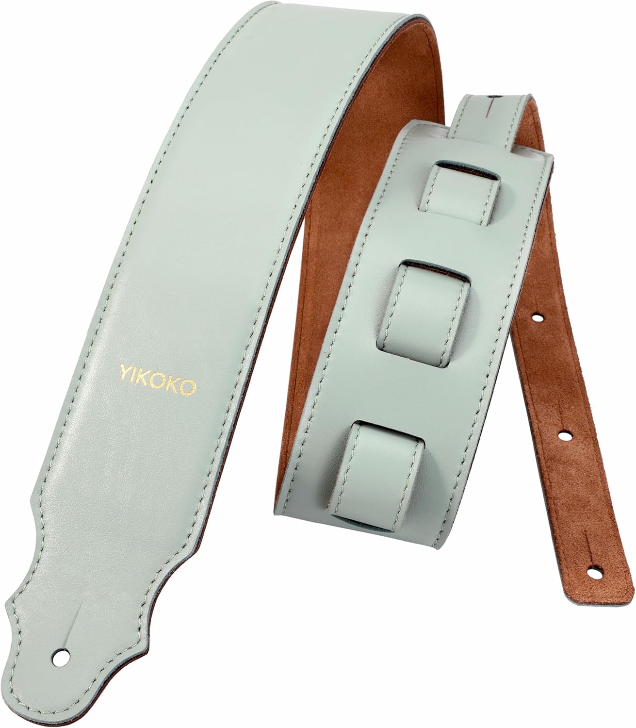 Guitar Strap 2.5in Head Layer Cowhide Leather with Foam Padding