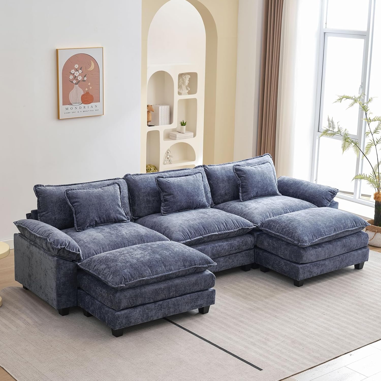 120in Modular Sectional Sofa - Comfy Cloud Couch for Living Room