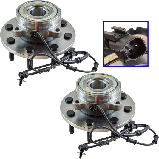 TRQ 2 Piece Front Wheel Bearing & Hub Assembly Set for 4WD