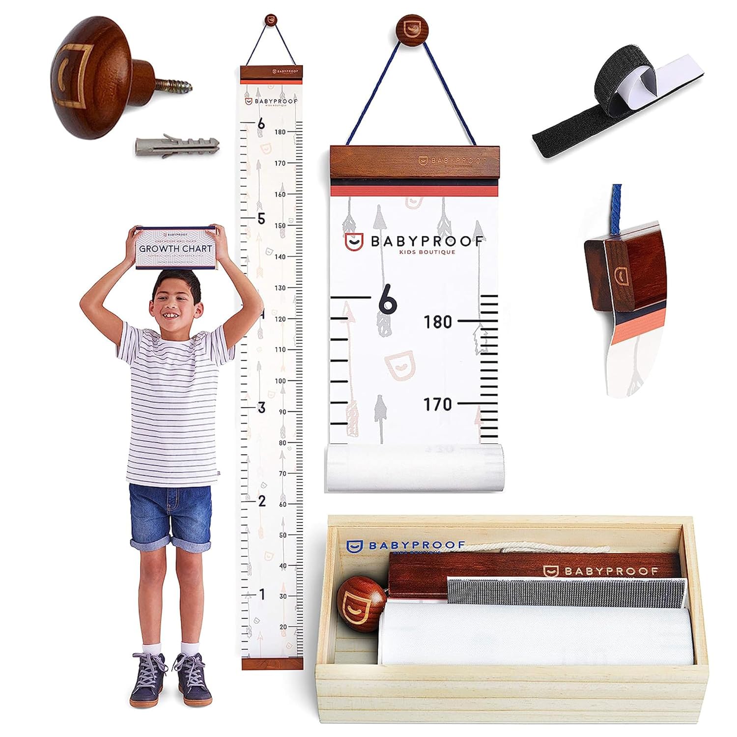 Growth Chart for Kids - Pastel Arrows Height Measurement Decor