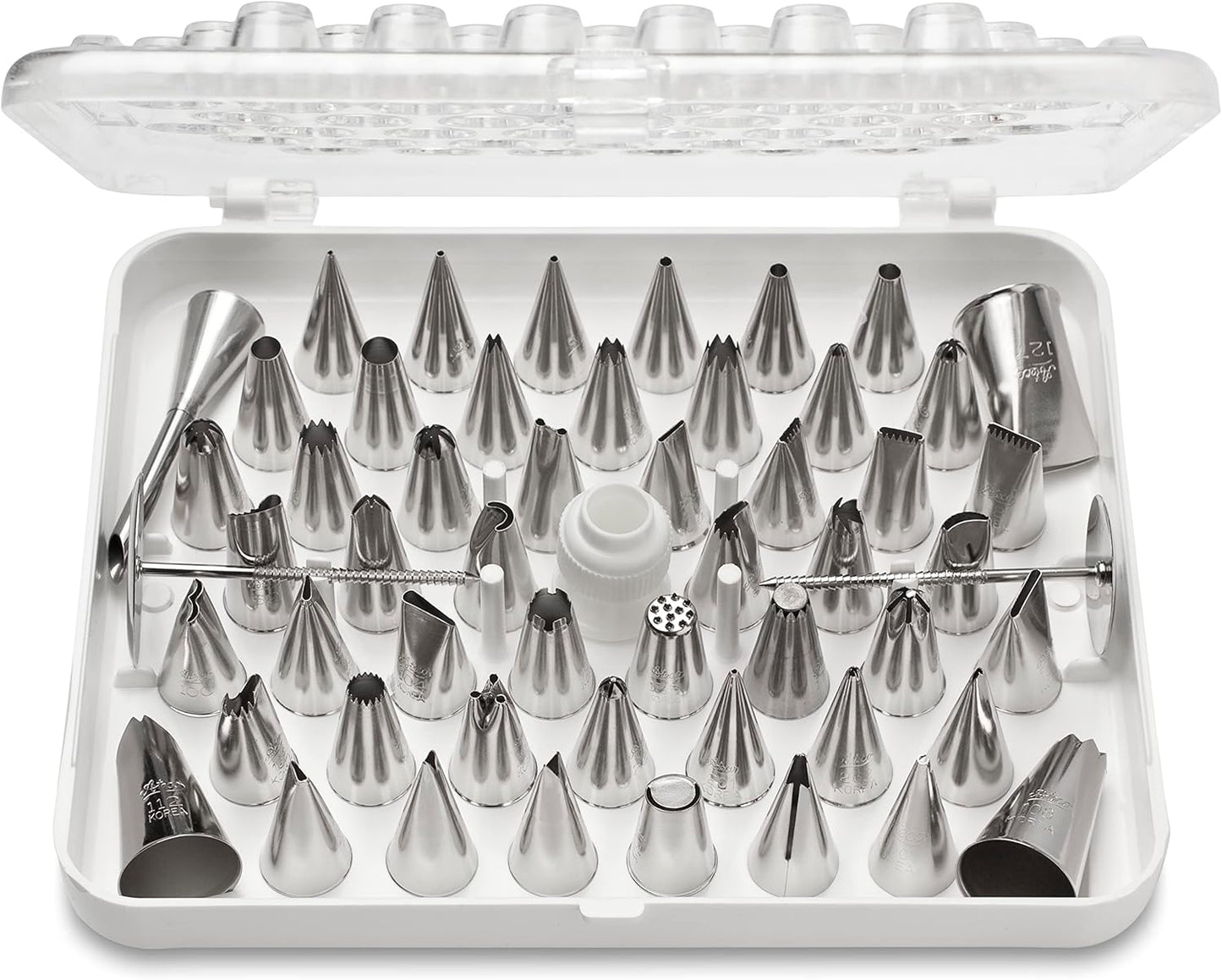 Ateco 55-Piece Cake Decorating Set with Stainless Steel Tubes