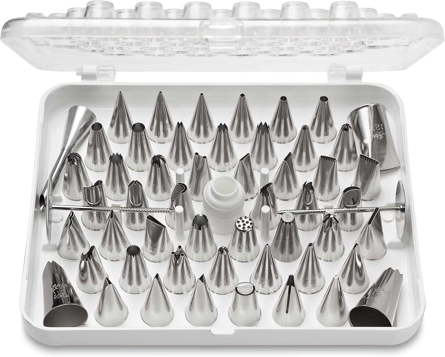 Ateco 55-Piece Cake Decorating Set with Stainless Steel Tubes