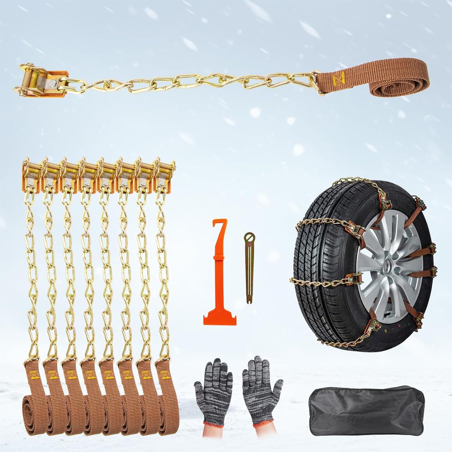 Snow Chains for Pickup, Truck & SUV - Anti Slip Tire Chains