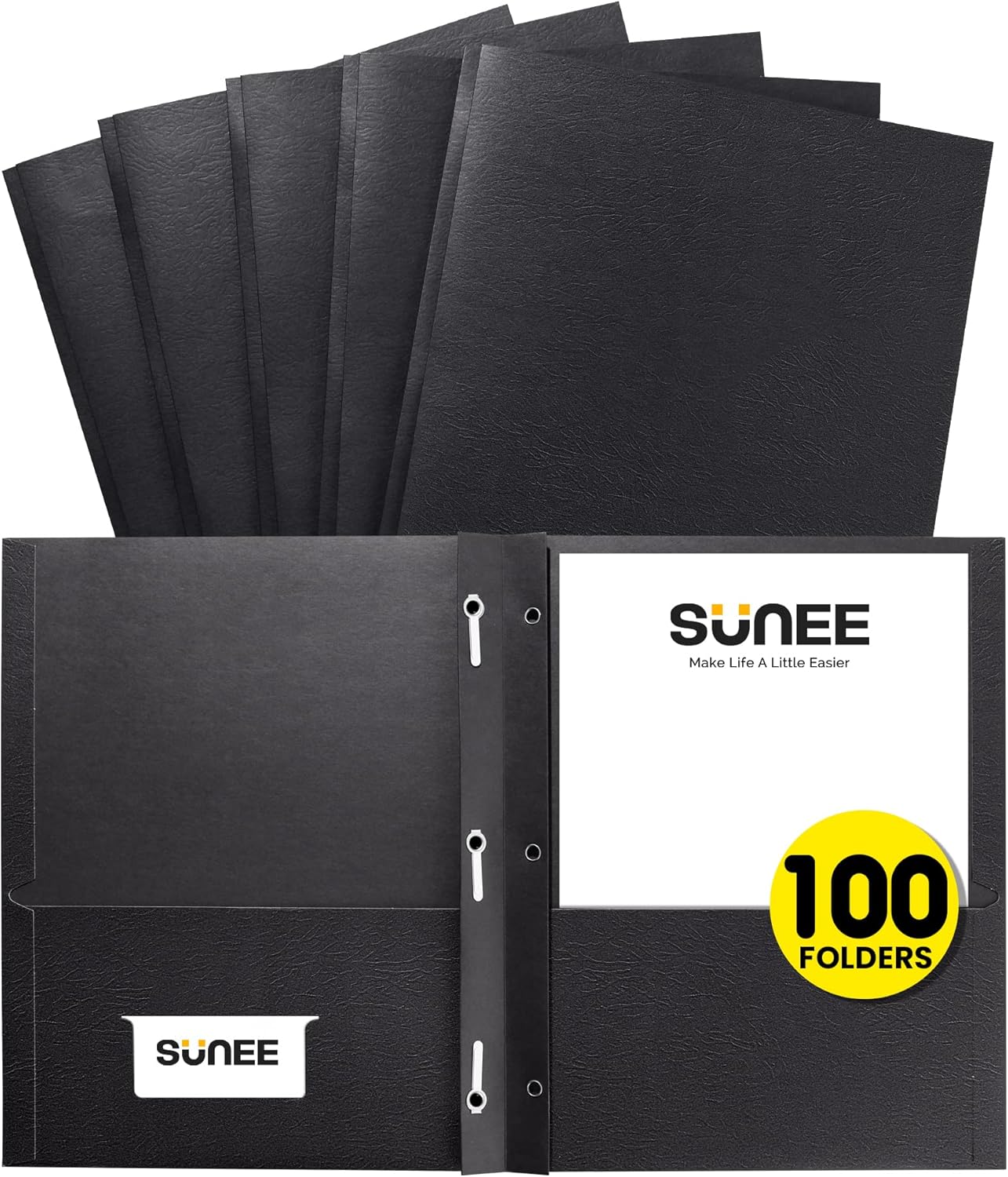 Durable 2 Pocket Folders with Prongs for School and Office Use