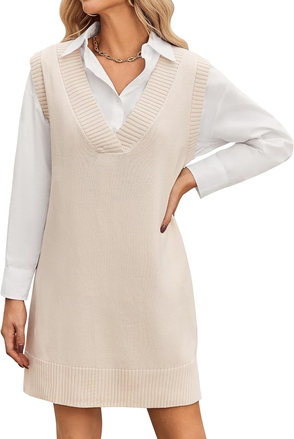 Stylish Zeagoo Women Sweater Vest Dress for Fall Fashion