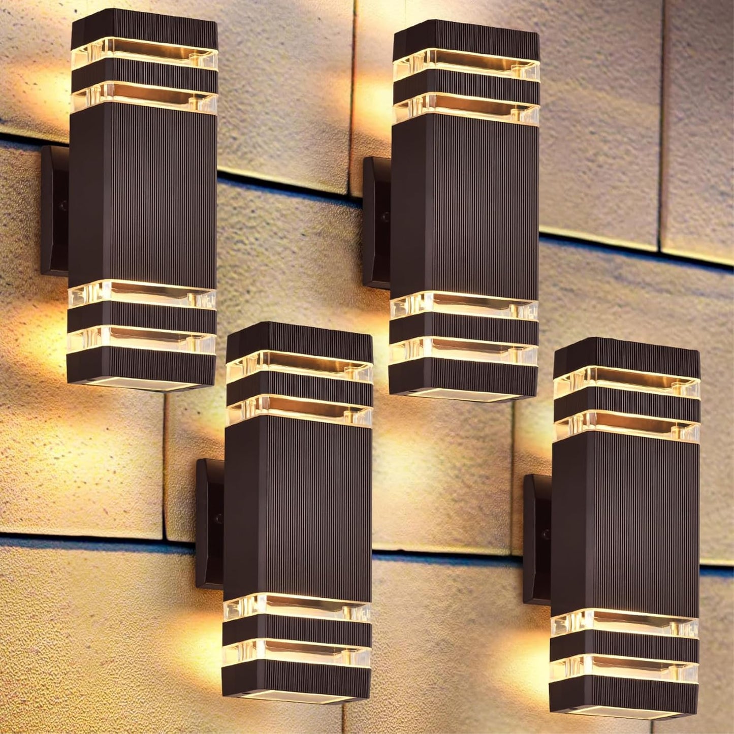 DASTOR Outdoor Wall Lights - Modern Up and Down Sconce Design