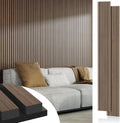 Acoustic Wood Wall Panels 2-PC 94.49 x 12.6 in - Walnut