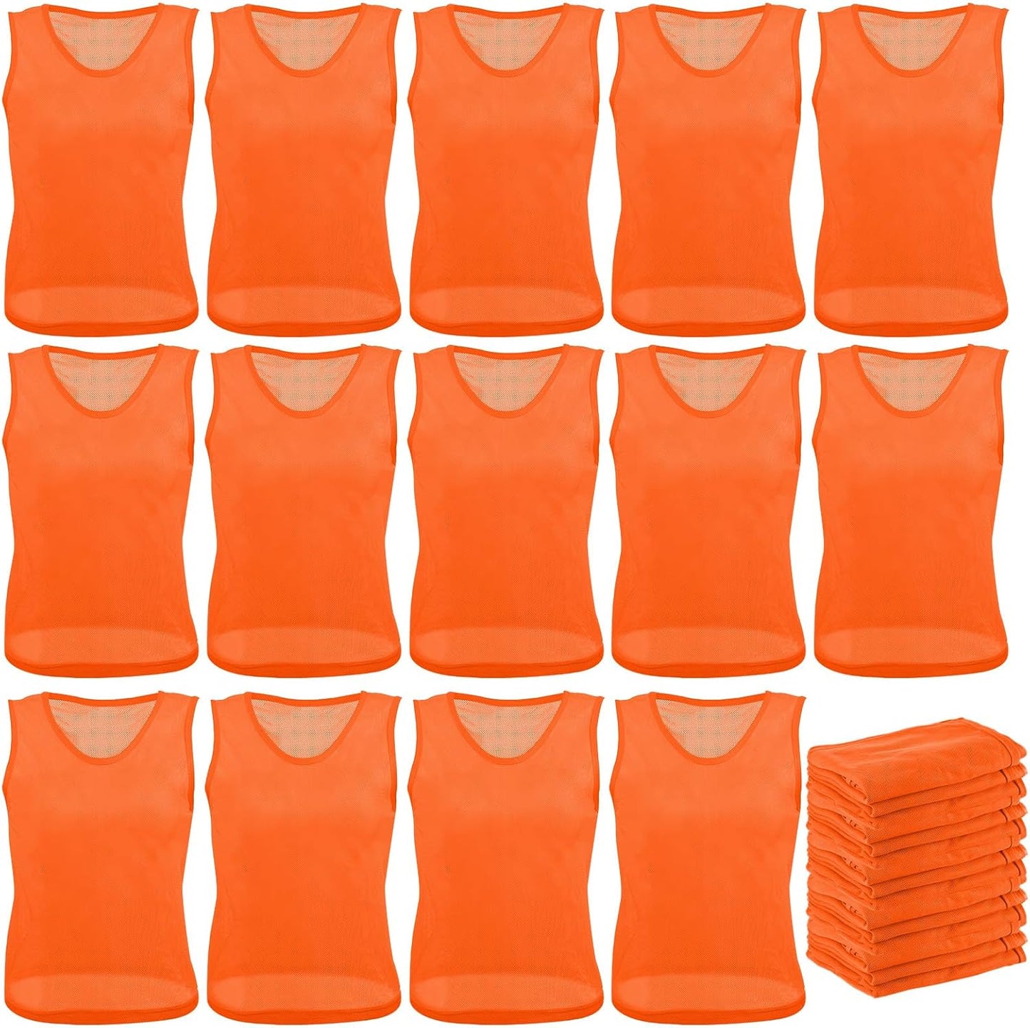 24 Pcs Pinnies Scrimmage Vests for Soccer Basketball Sports