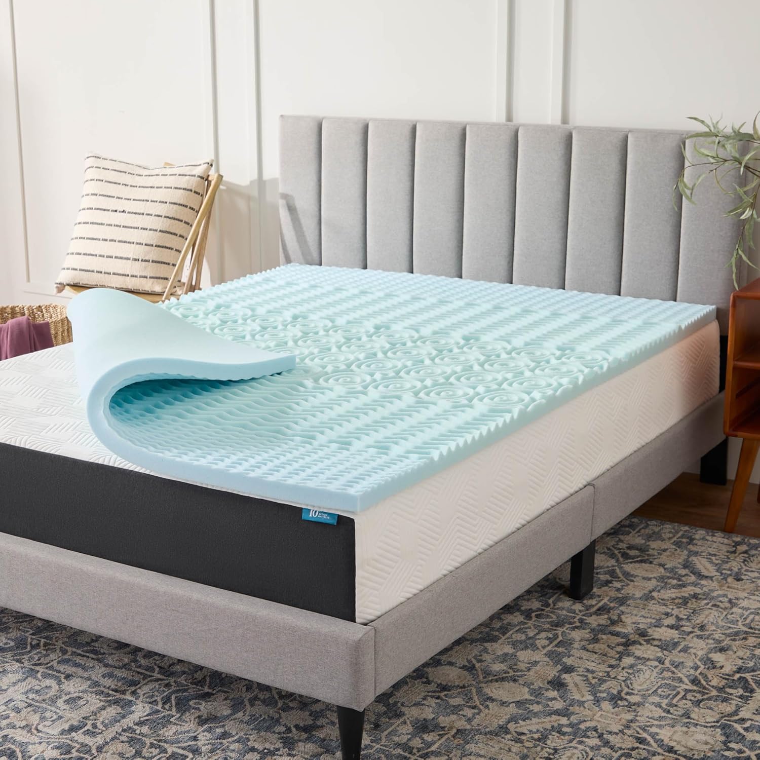 LUCID Gel Infused Memory Foam Mattress Topper for Comfort