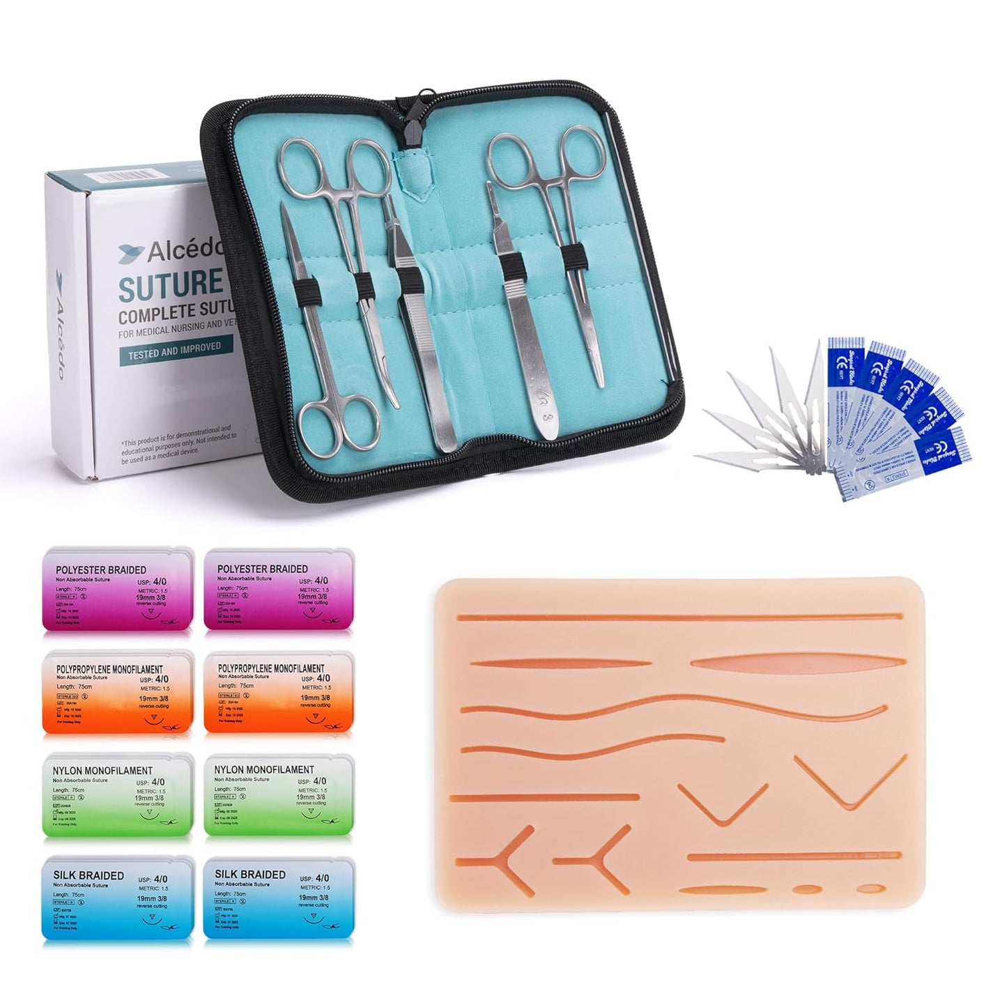 Alcedo Suture Practice Kit for Medical Students - Complete Set