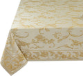 Harmony Scroll Woven Damask Tablecloth 60ft x 104ft - Elegant Everyday