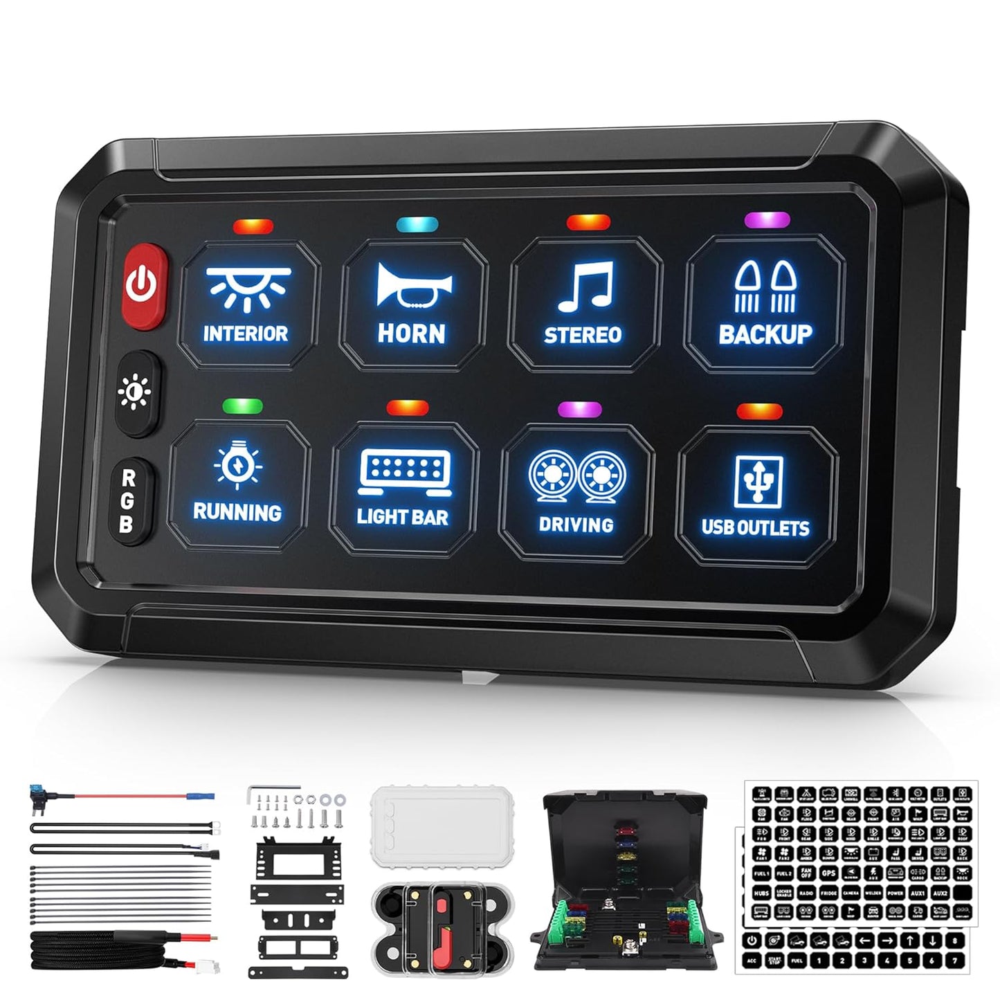 Bumbee 8 Gang Switch Panel with RGB and 5-Level Brightness