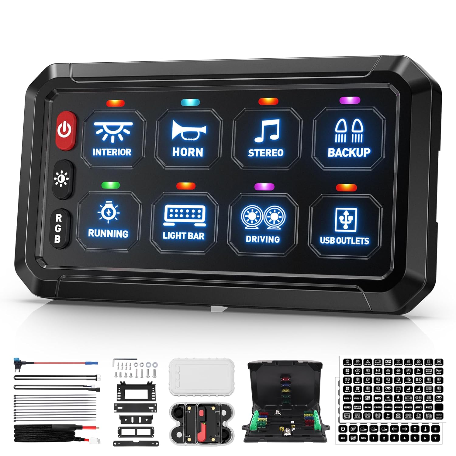 Bumbee 8 Gang Switch Panel with RGB and 5-Level Brightness