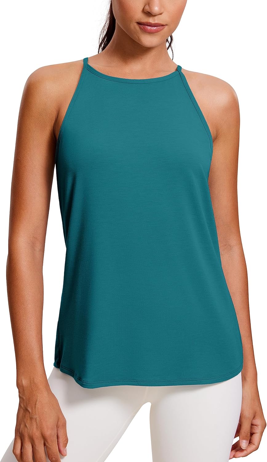 CRZ YOGA Flowy High Neck Workout Tank