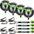 4 Pack 2 in x 96 in Car Tie Down Straps - 9900LBS Break Strength