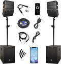 RECK 4000 Watt DJ Powered PA Speaker System Combo Set - All-in-One