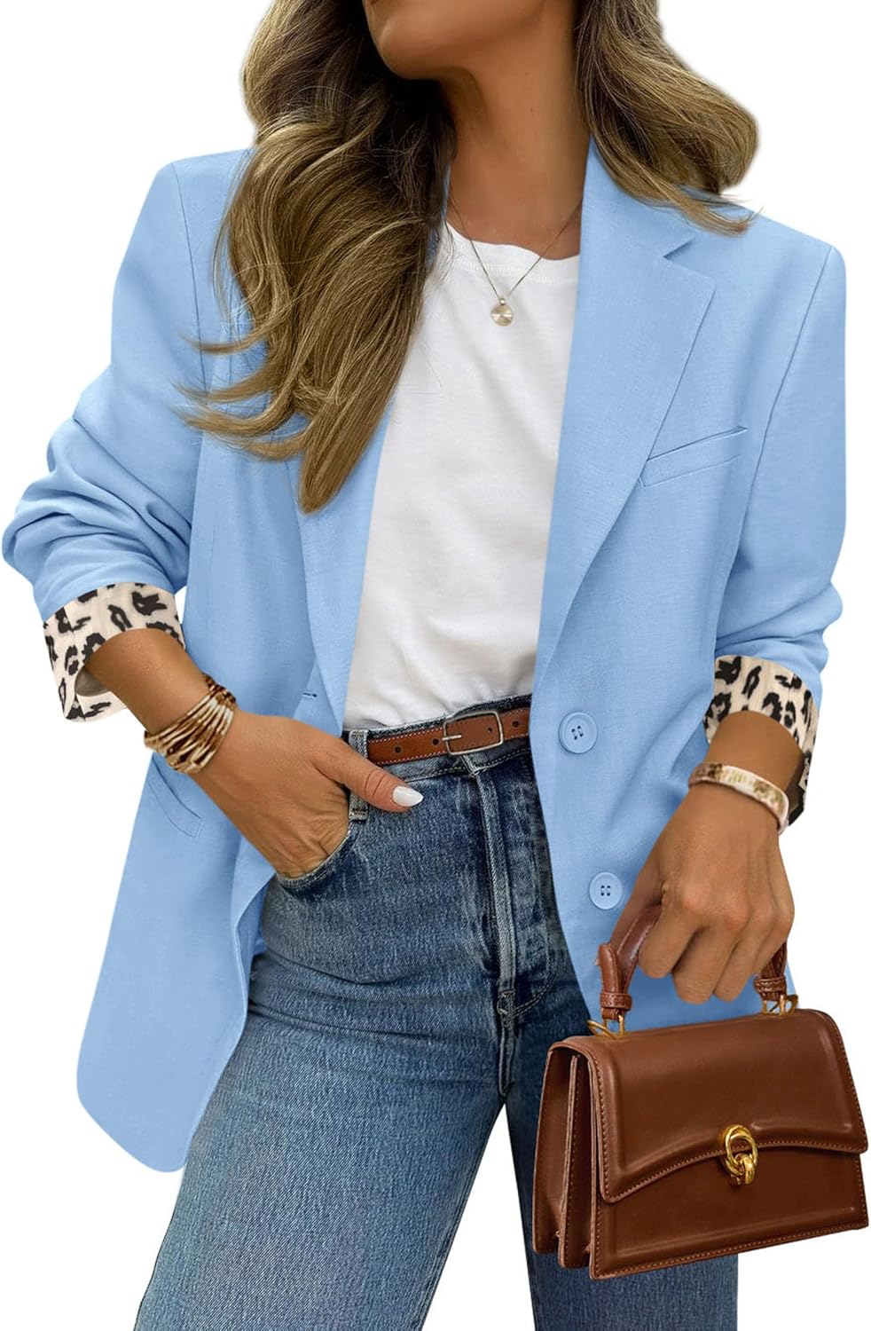PRETTYGARDEN Blazers for Women: Chic Leopard Print Jacket