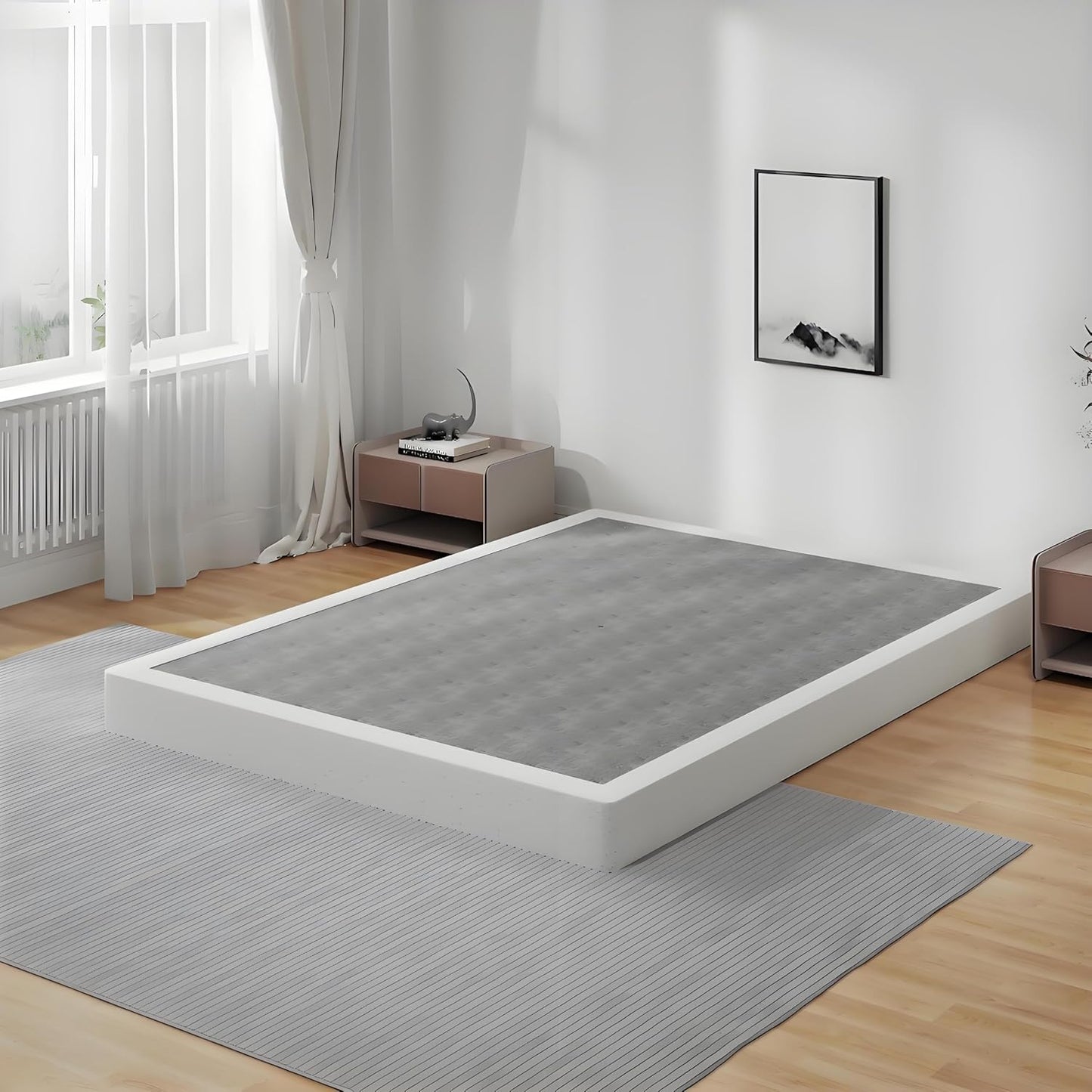 Full Box Spring Bed Base 5 Inch for Heavy Duty Support