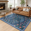 Moynesa Floral Washable Rug, Boho 5x7 Area Rugs for Home