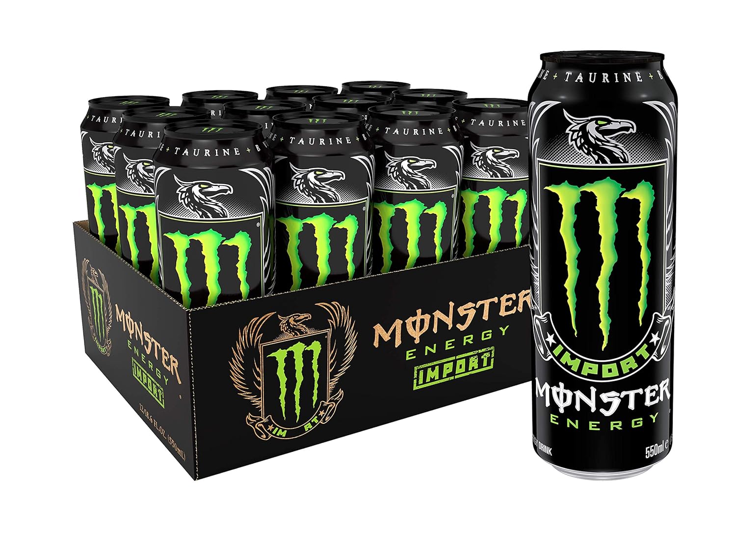 Monster Energy Import Energy Drink 18.6 Ounce Pack of 12 Review