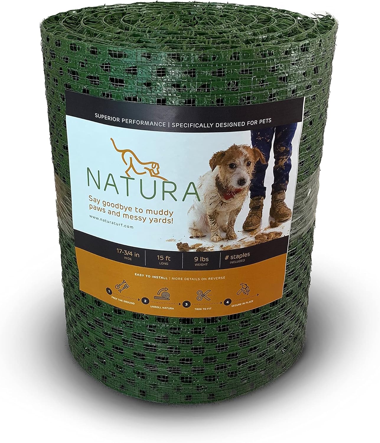 Natura PowerRun Outdoor Artificial Grass for Dogs, 1.5 ft x 15 ft