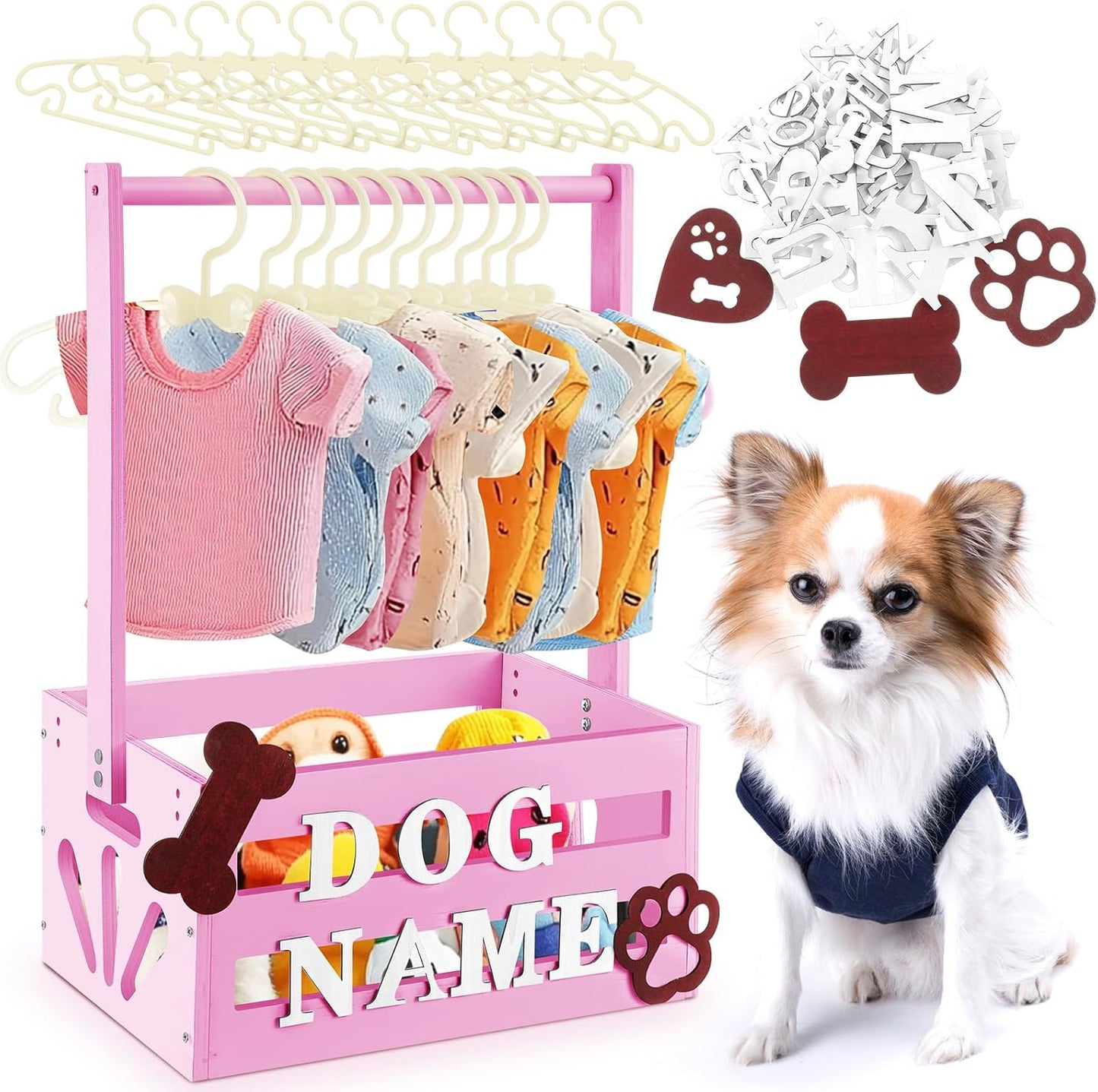 20 x 13 x 9 Wooden Dog Closet with Personalized Letters