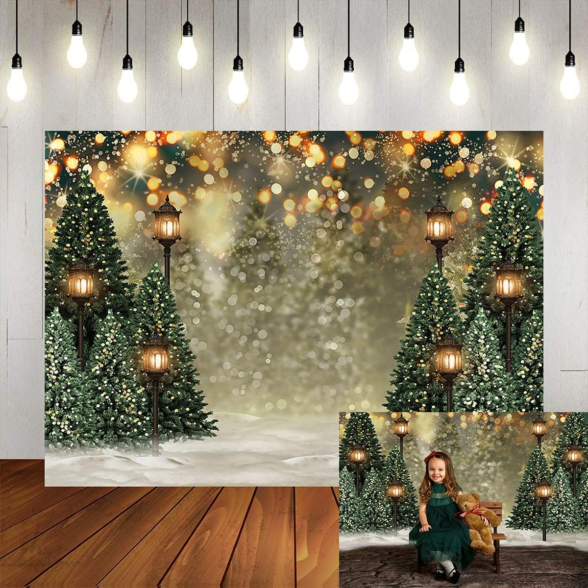 Mocsicka Winter Forest Landscape Backdrop for Christmas