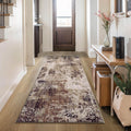 2x6 Brown Rug Runner for Hallways - Machine Washable, Non Slip