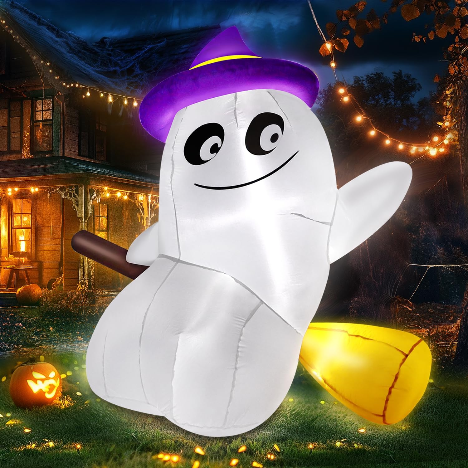 5FT Halloween Inflatables Ghost for Outdoor Yard Decor
