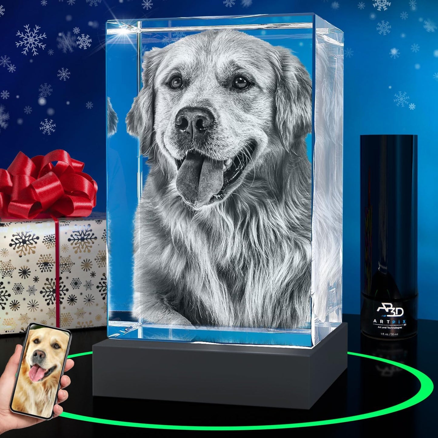 ArtPix 3D Crystal Photo Personalized Gifts for Pet Lovers