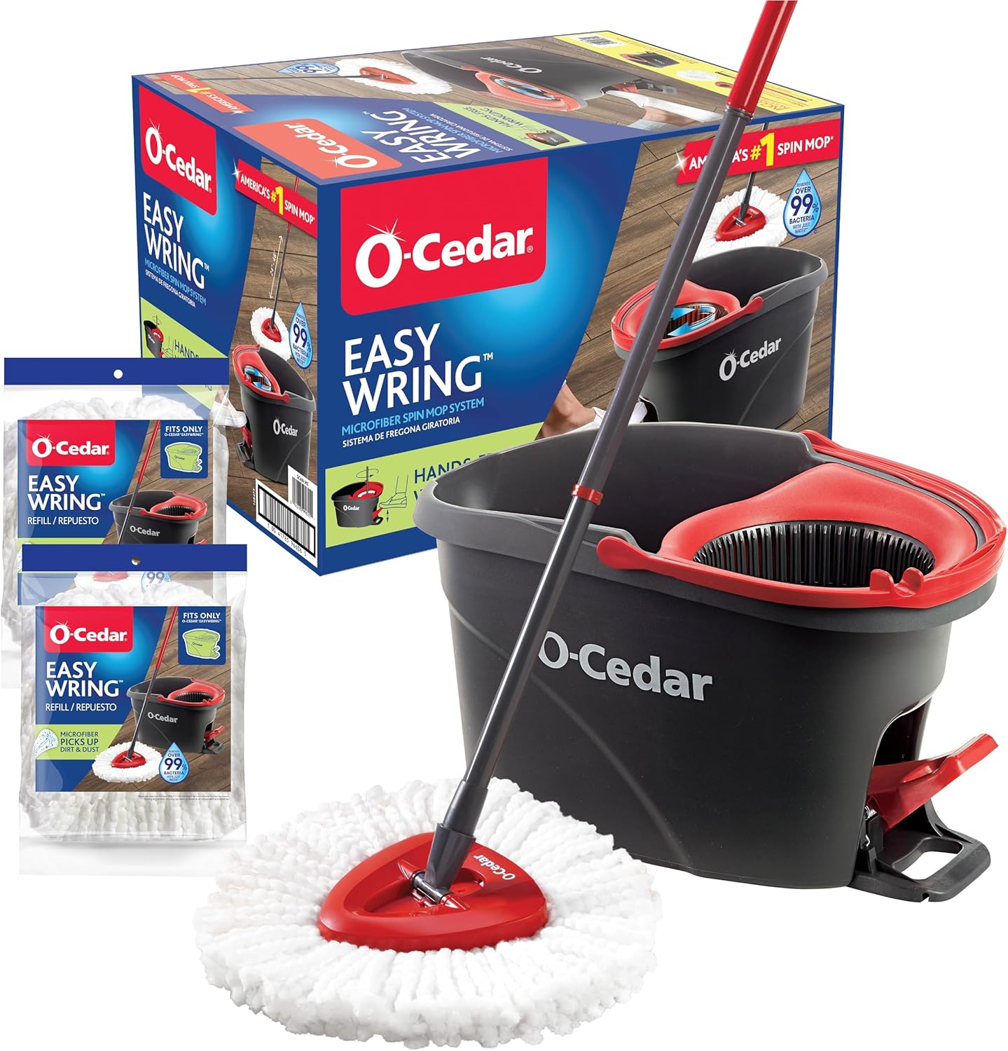 O-Cedar EasyWring Microfiber Spin Mop & Bucket Cleaning System