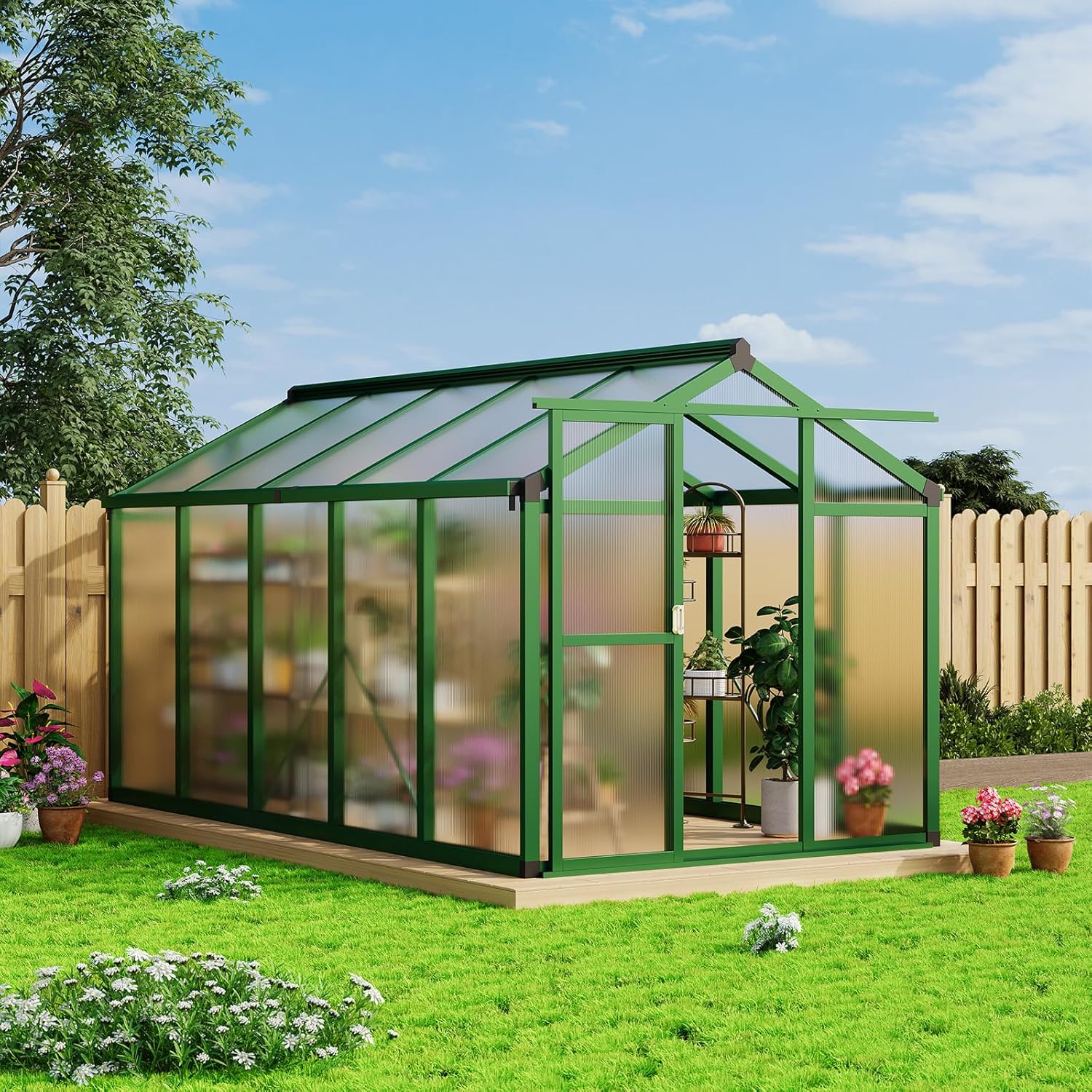 6x10 FT Greenhouse for Outdoors - Heavy Duty Polycarbonate Design