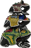 Set of 3 Hand Painted Wooden Frog Guiro Rasps - Tone Block Set