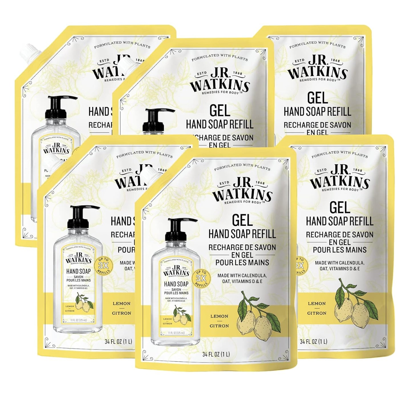 J.R. Watkins Gel Hand Soap Refill Pouch for Luxurious Clean