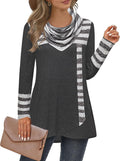Furnex Women's Long Sleeve Cowl Neck Tunic Top - Flattering Everyday