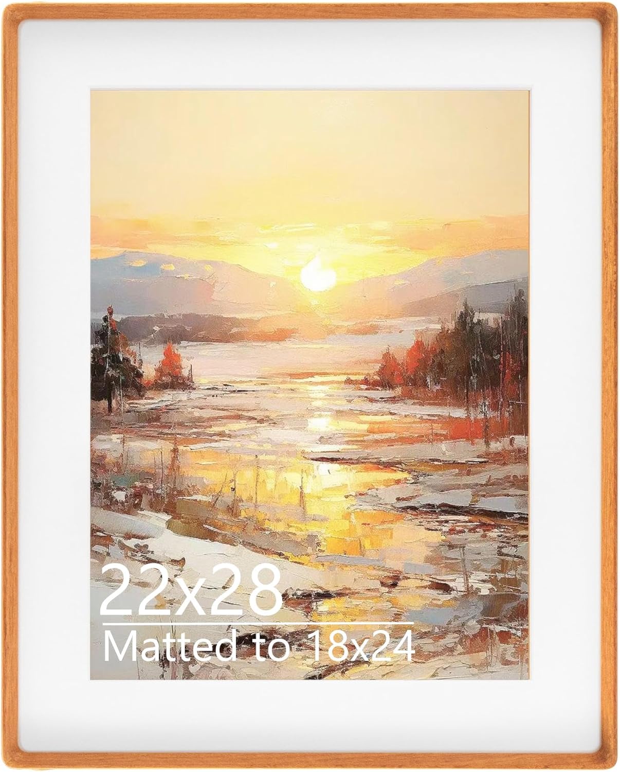 22x28 Picture Frame in Natural Teak Wood for Elegant Display