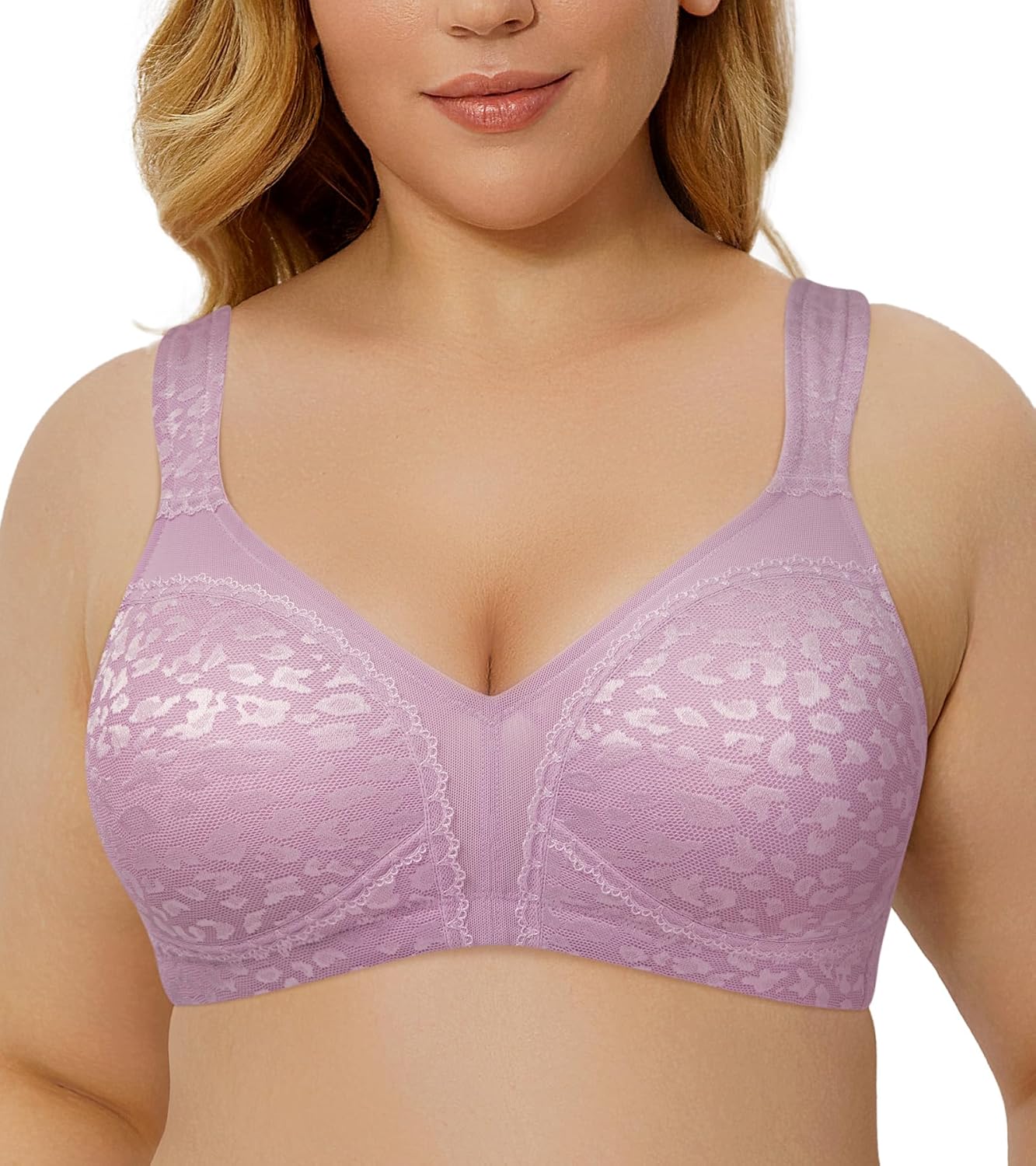 Wingslove Women's Wireless Minimizer Bra for Full Figure Comfort