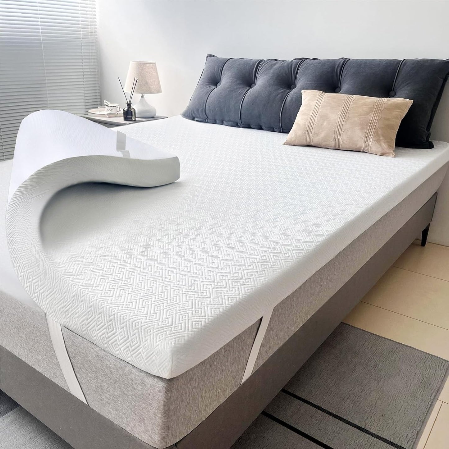 Airensky 4 Inch Memory Foam Mattress Topper for King Beds