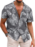 Mens Hawaiian Shirt Short Sleeve Button Down Shirt - Lightweight