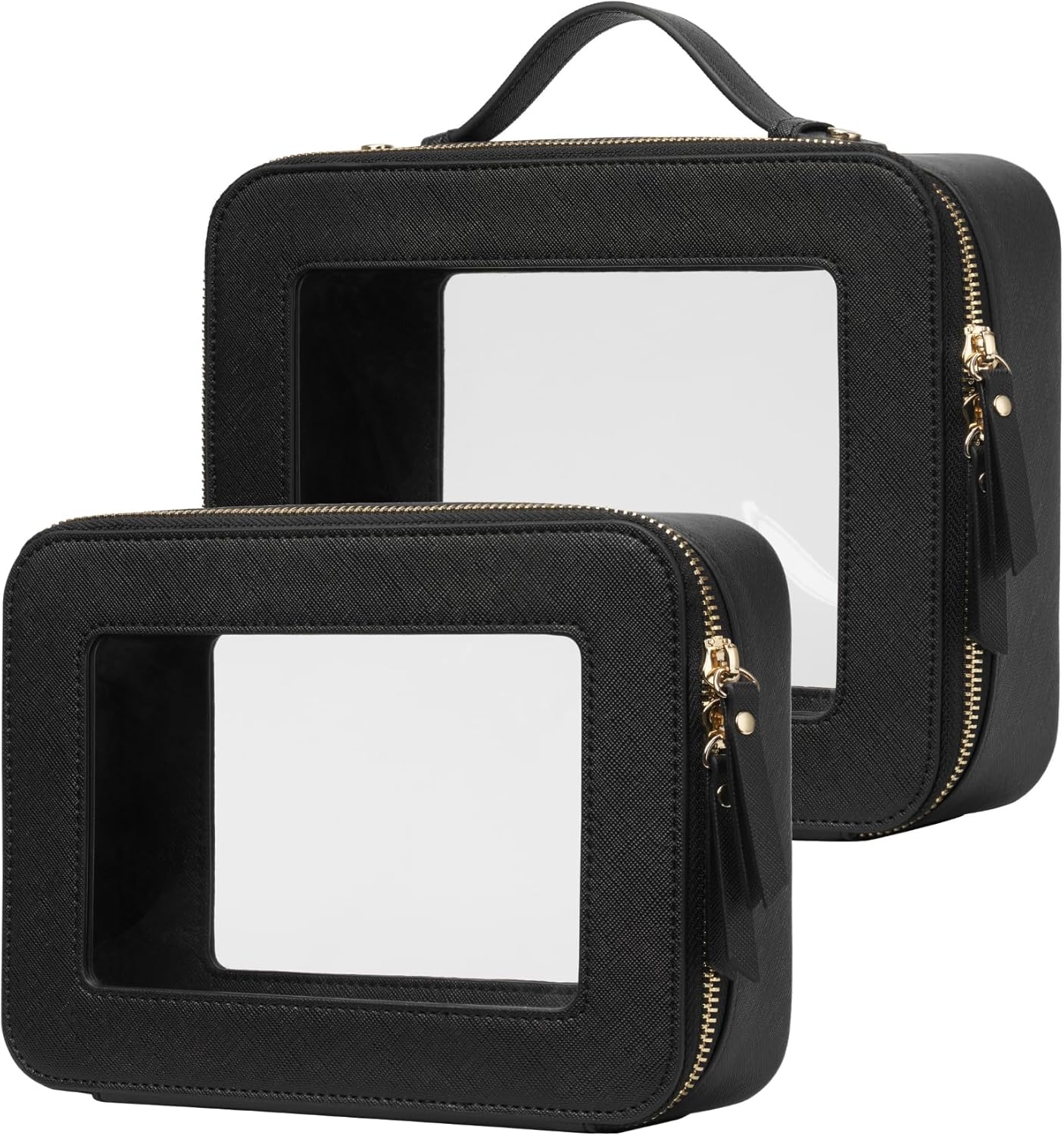 Popvibe Clear Makeup Bag Travel Cosmetic Case for Essentials