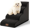 Dog Stairs for Small Dogs 19.7 in Curved 4-Step Ramp - Soft Foam