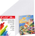 9x12 Canvas Boards 36 Pack - Gesso Primed Cotton Panels for Beginners