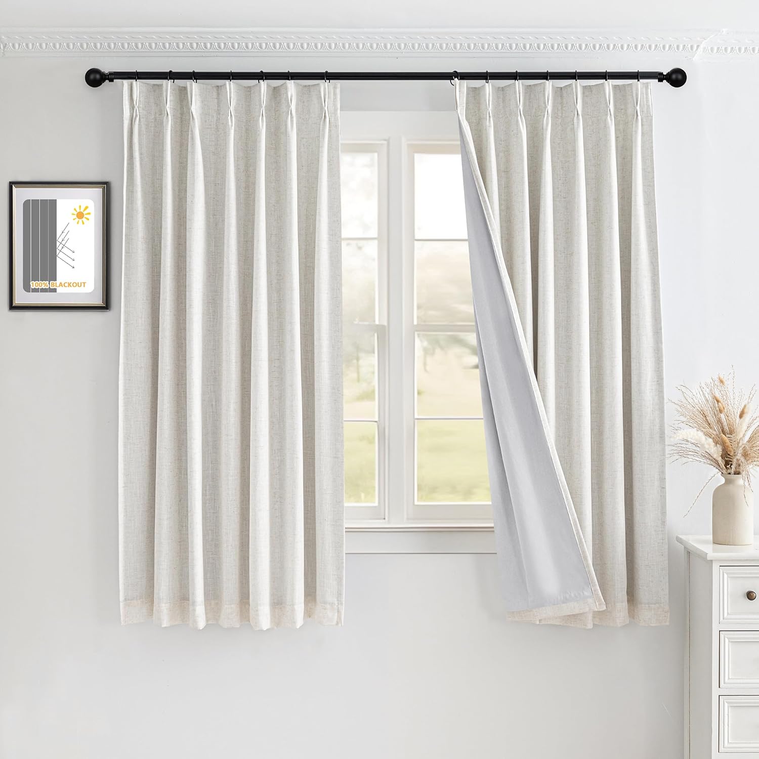 MYSKY HOME Linen Blackout Curtains for Ultimate Room Darkening
