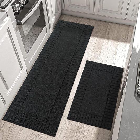 Non Slip Kitchen Floor Mat Set - 2 PCS Absorbent Rugs