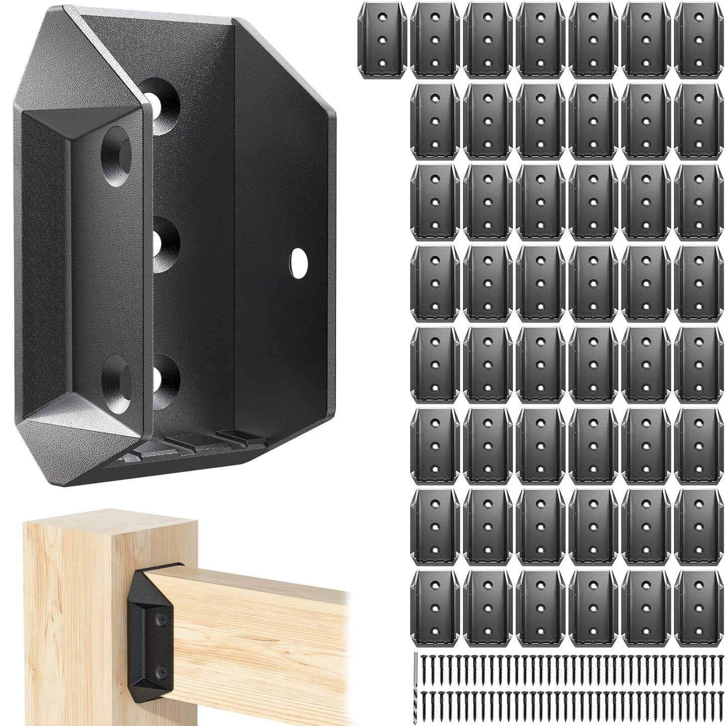 50 Pcs ADC-12 Aluminum Deck Railing Bracket Connectors Set