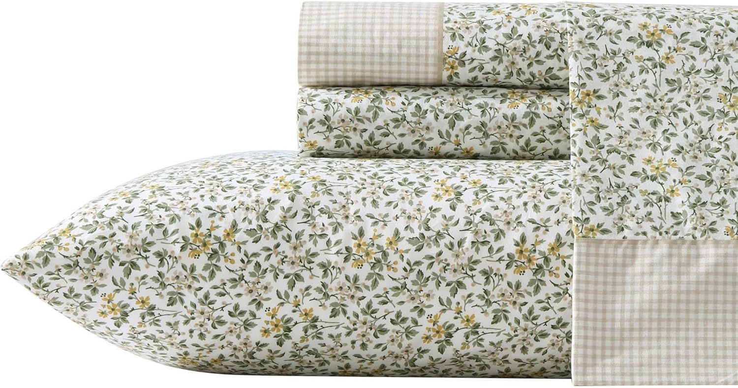 Queen Sheet Set by Laura Ashley - Breathable Cotton Bedding