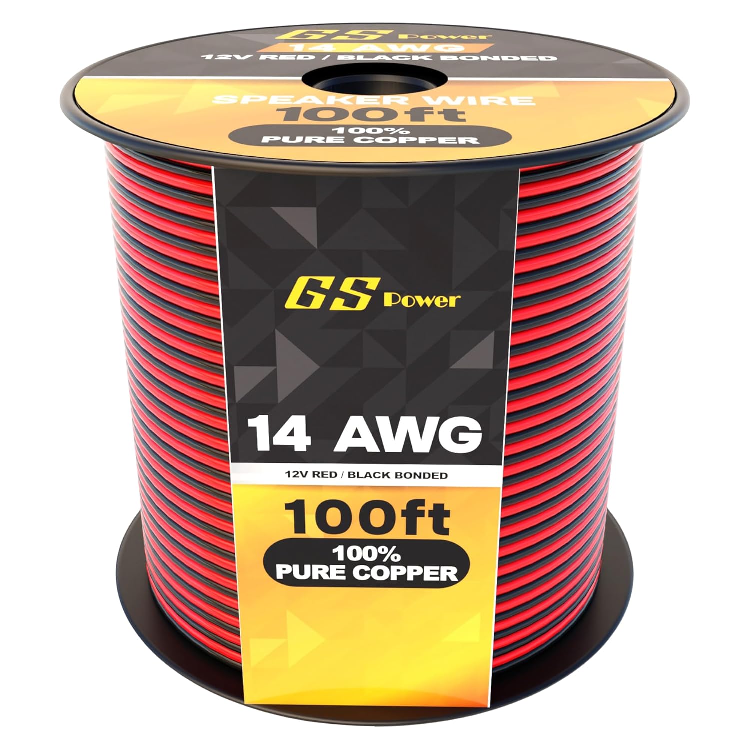 GS Power 14 Gauge Wire 100ft for Automotive and Home Theater